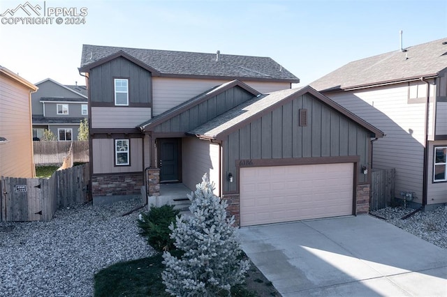 view of front of house featuring a garage