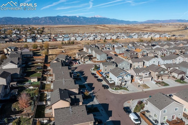 drone / aerial view with a mountain view