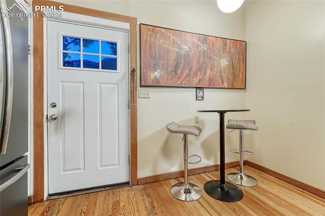 interior space with hardwood / wood-style floors