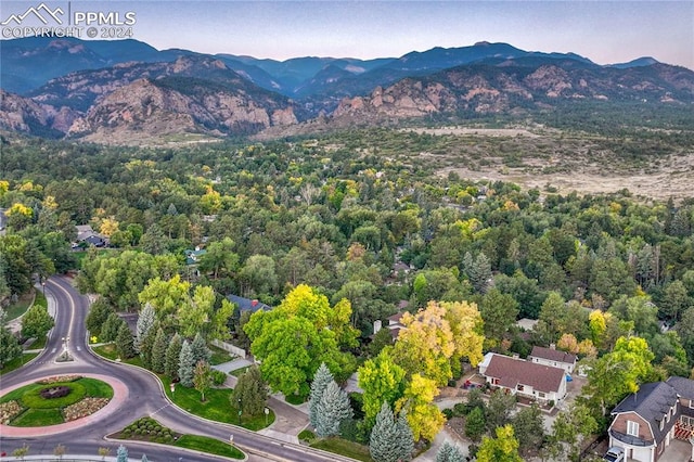 aerial view featuring a mountain view