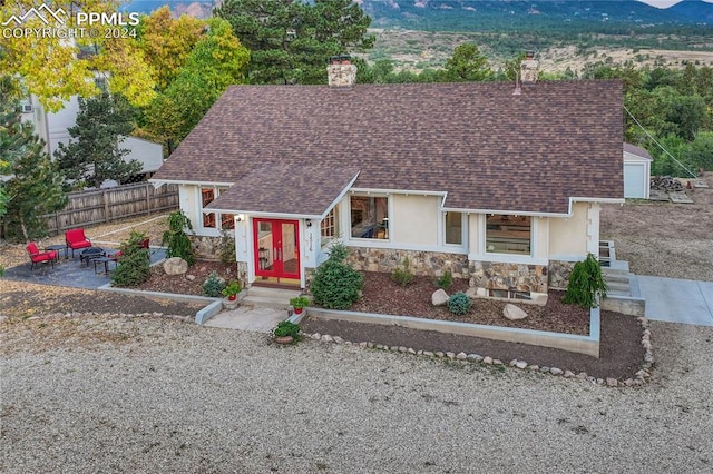 view of front of house with french doors