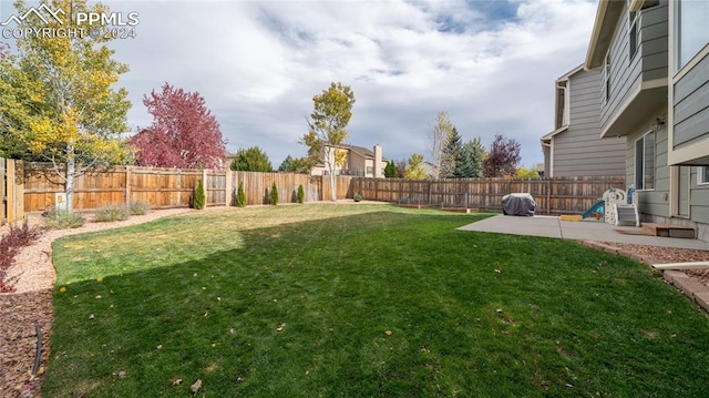 view of yard with a patio area