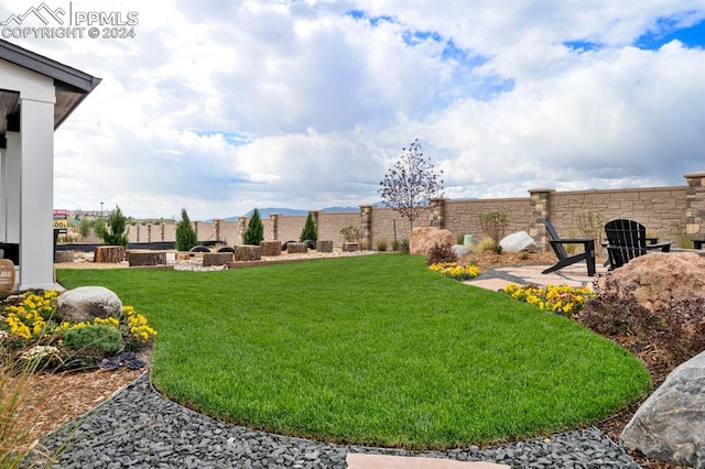 view of yard with a patio