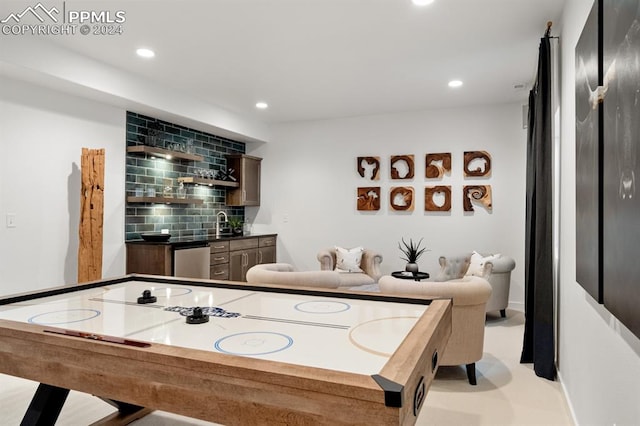 game room featuring wet bar