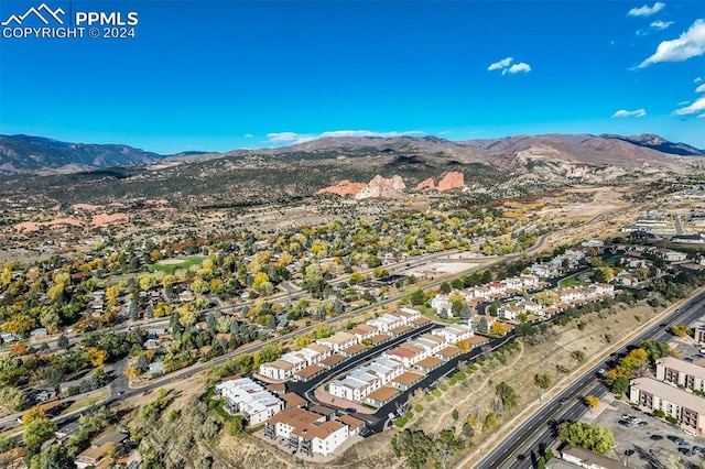 aerial view featuring a mountain view