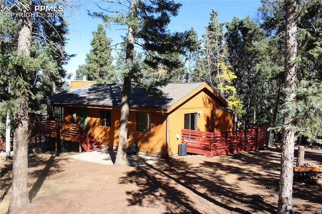 view of front of house with a deck