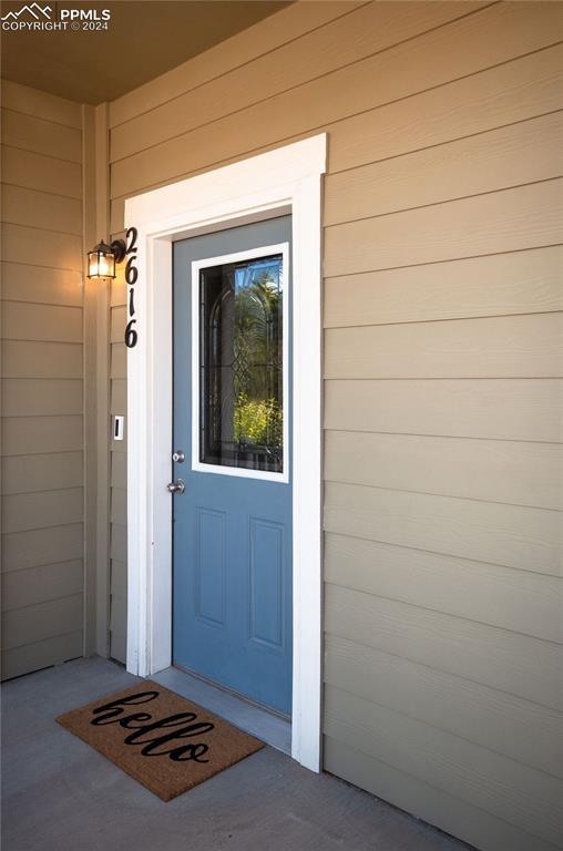 view of doorway to property