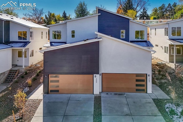 contemporary house featuring a garage