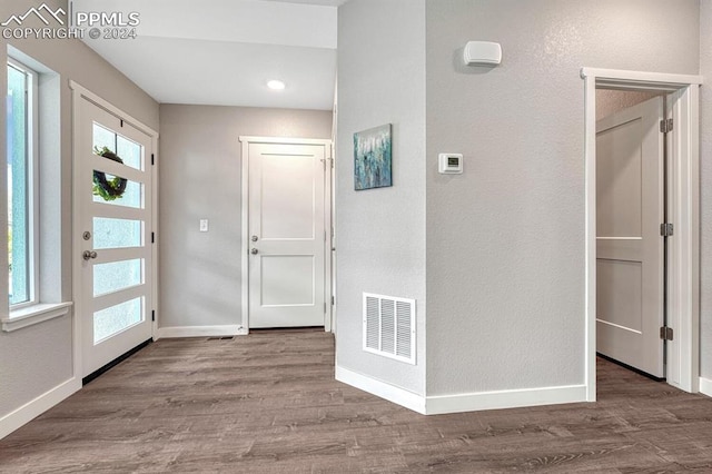 foyer featuring hardwood / wood-style floors