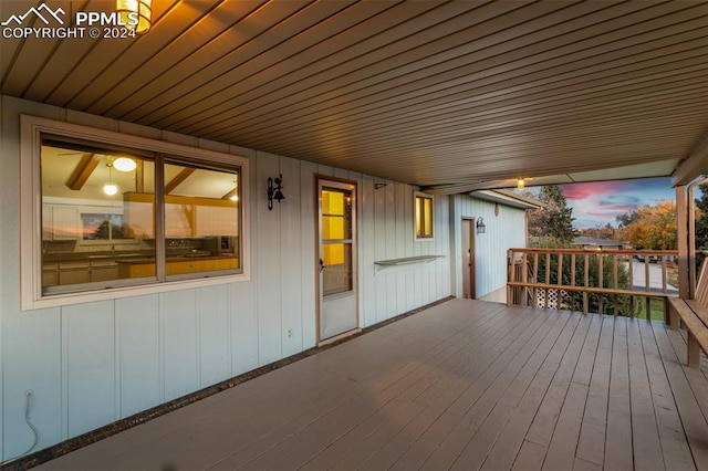 view of deck at dusk