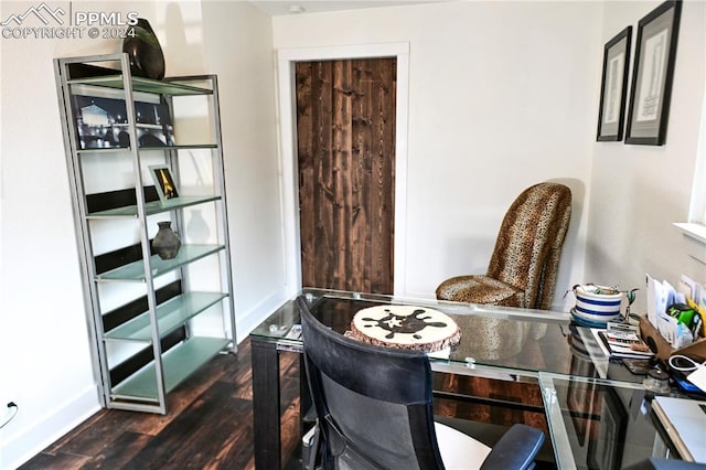 living area featuring dark hardwood / wood-style floors