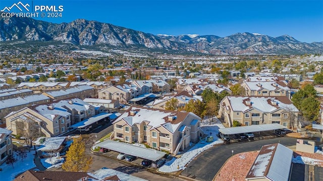 aerial view with a mountain view