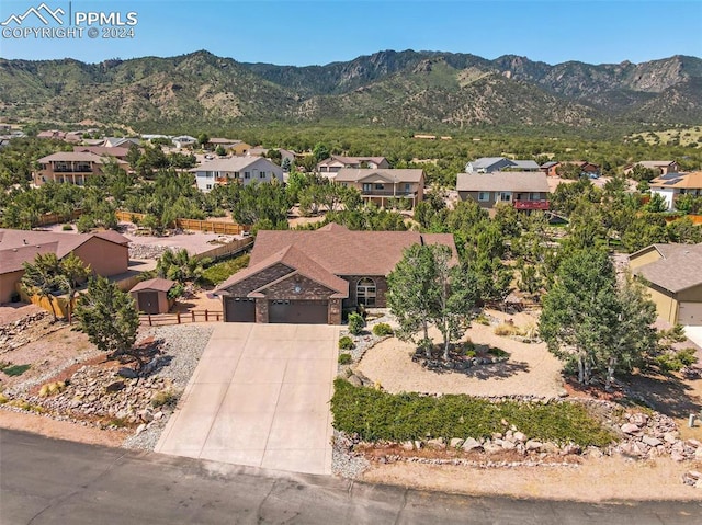 aerial view featuring a mountain view