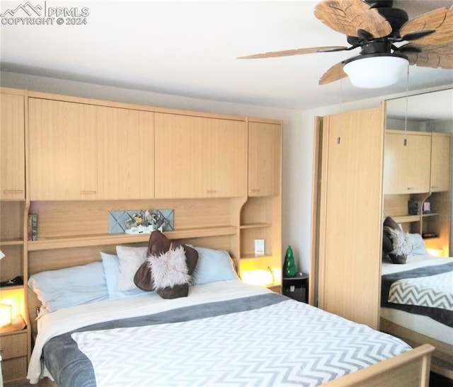 bedroom with ceiling fan