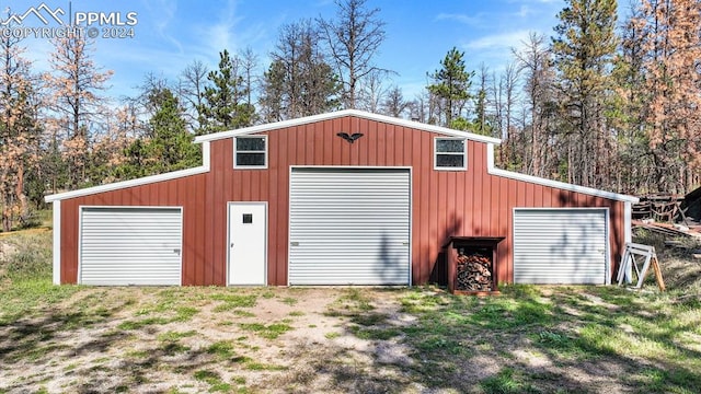 view of garage