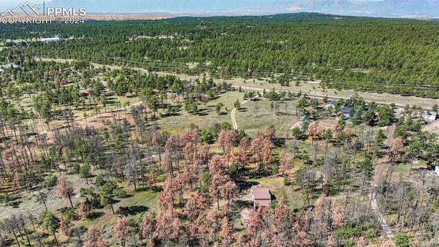 birds eye view of property with a rural view