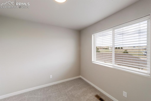 view of carpeted spare room