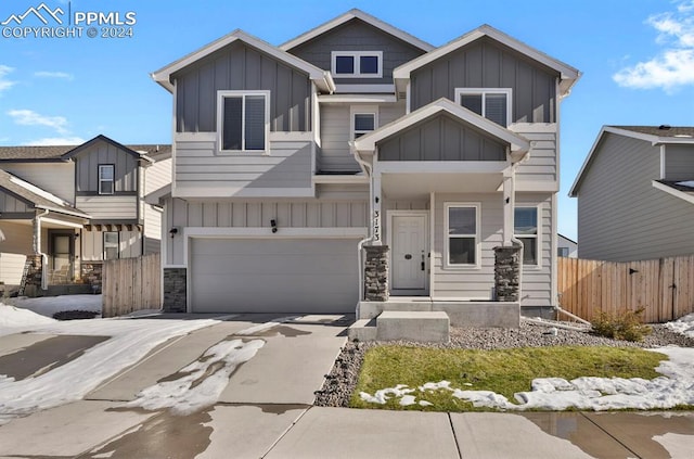 craftsman-style house featuring a garage