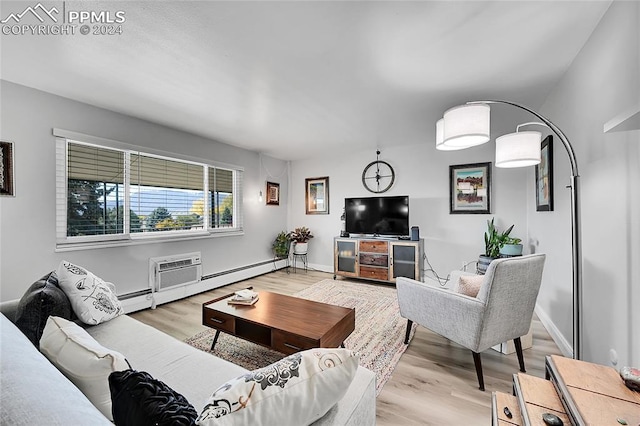 living room featuring light hardwood / wood-style floors