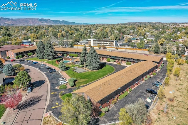 aerial view featuring a mountain view