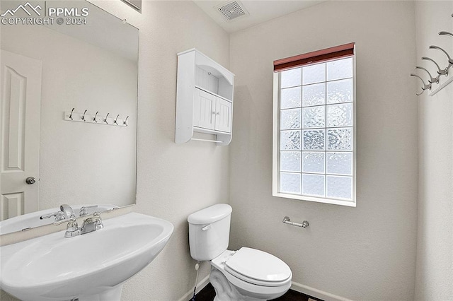 bathroom with sink and toilet