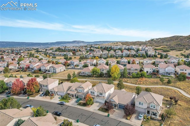 aerial view with a mountain view