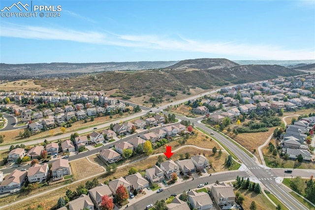 aerial view with a mountain view