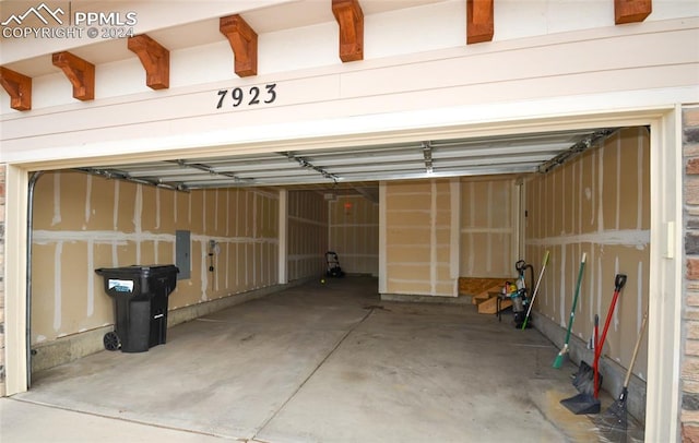 garage with electric panel