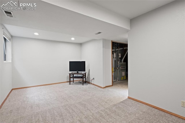 basement with carpet