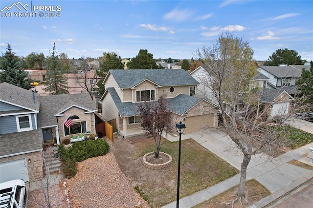 view of property featuring a garage