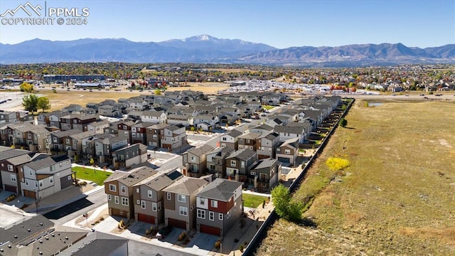 aerial view featuring a mountain view