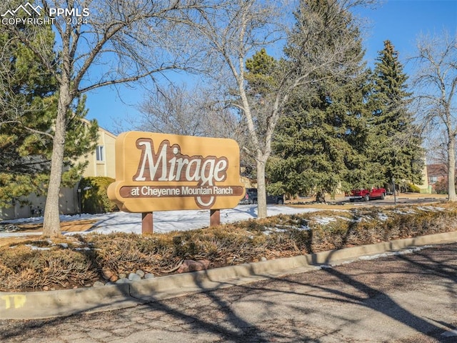 view of community sign