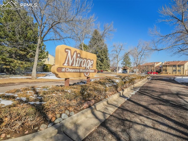 view of community sign