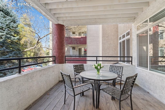 175 W Cheyenne Rd Unit 214, Colorado Springs, CO 80906 - balcony with outdoor dining space