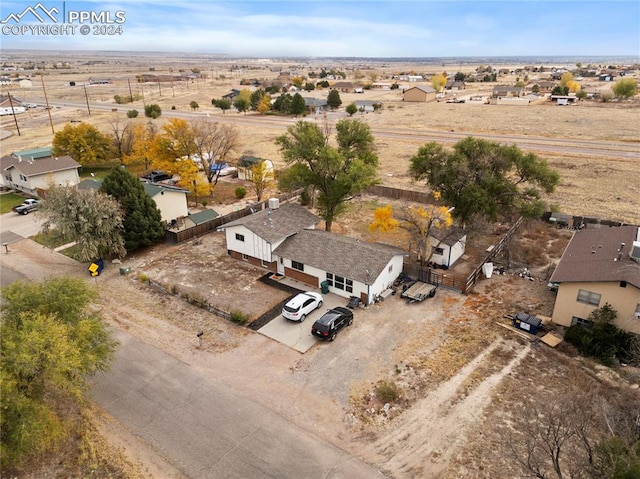 bird's eye view with a rural view