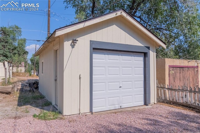 view of garage