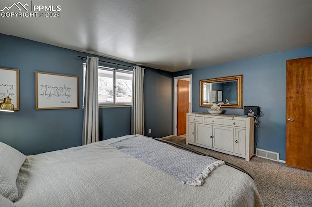 bedroom with carpet floors