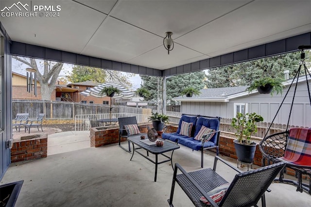 view of sunroom