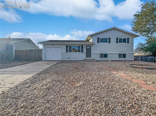 tri-level home featuring a garage