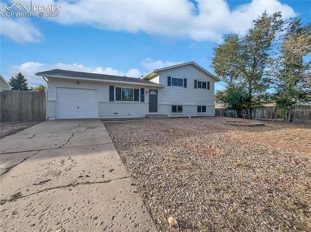 tri-level home with a garage