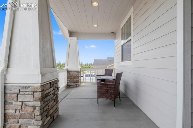 view of patio featuring covered porch