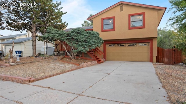 view of property featuring a garage