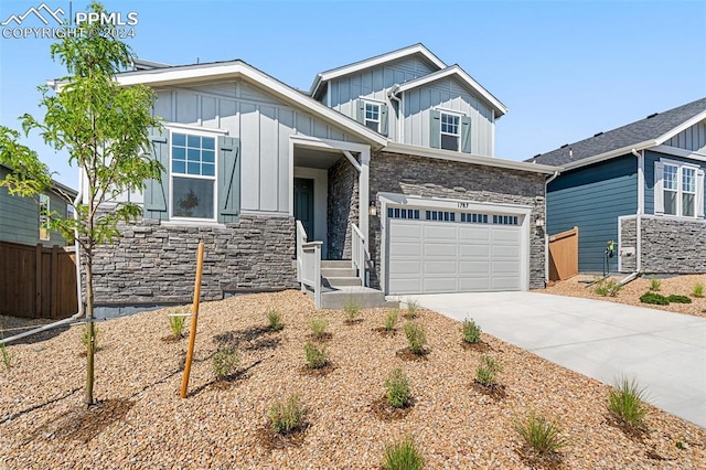 craftsman house with a garage