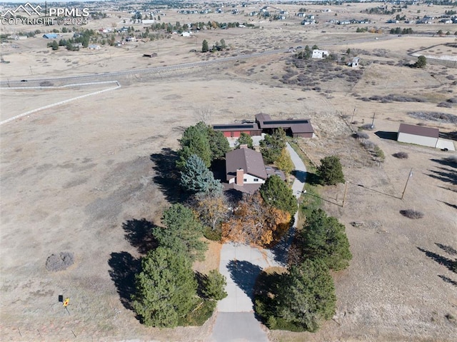 aerial view with a rural view