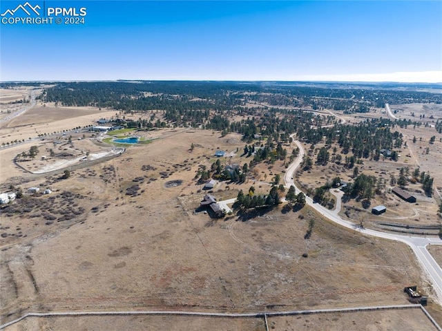 bird's eye view with a rural view