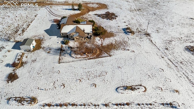 view of snowy aerial view