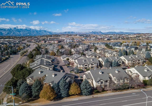 aerial view with a mountain view