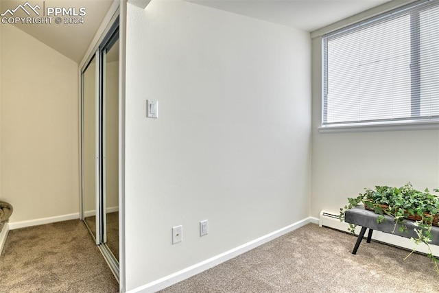 carpeted bedroom featuring a closet