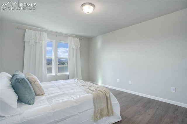 bedroom featuring dark wood-type flooring