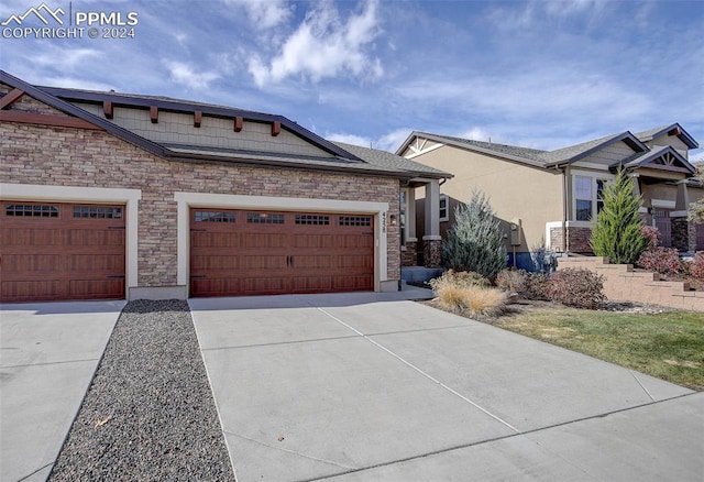 view of front of home with a garage